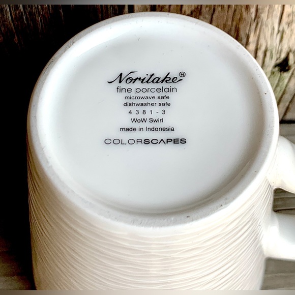 Noritake Textured WoW Swirl White on White Coffee Mug - Picture 7 of 10